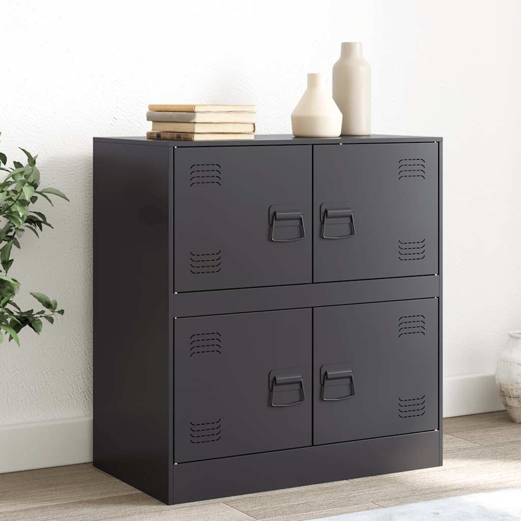 Komoda crna 67 x 39 x 73 cm čelična