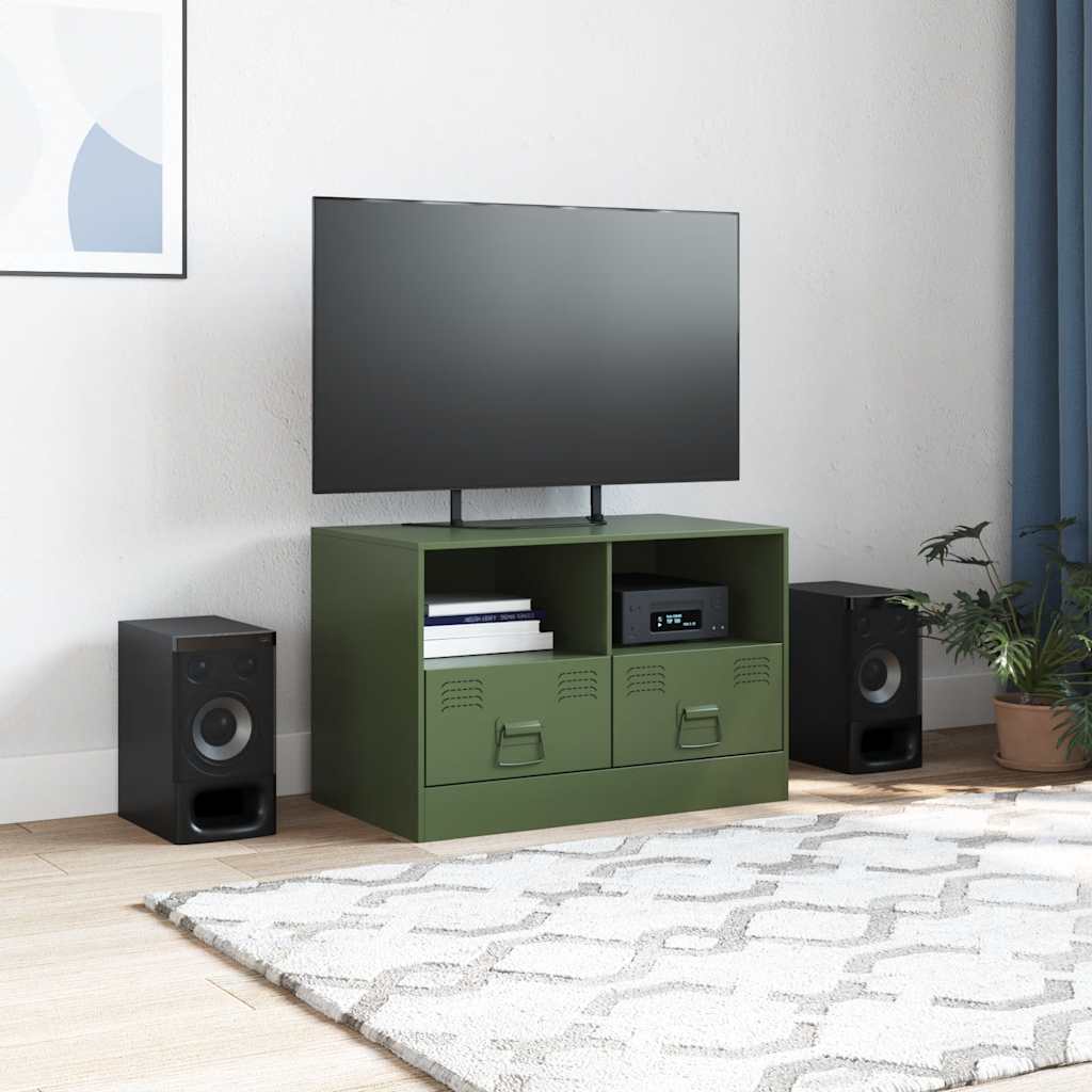 TV ormarić maslinasti 67 x 39 x 44 cm čelični Zelena