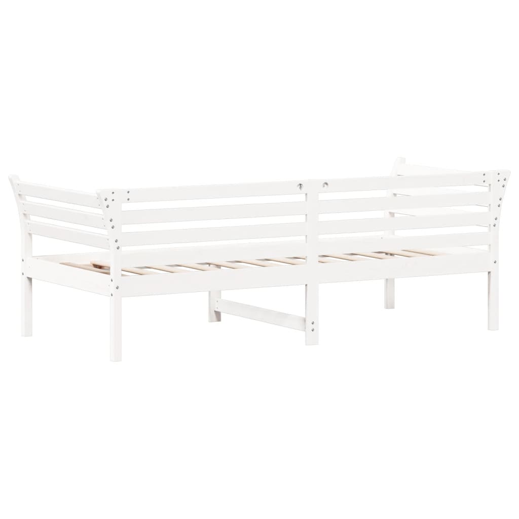 Dnevni krevet bez madraca bijeli 100x200 cm od masivne borovine