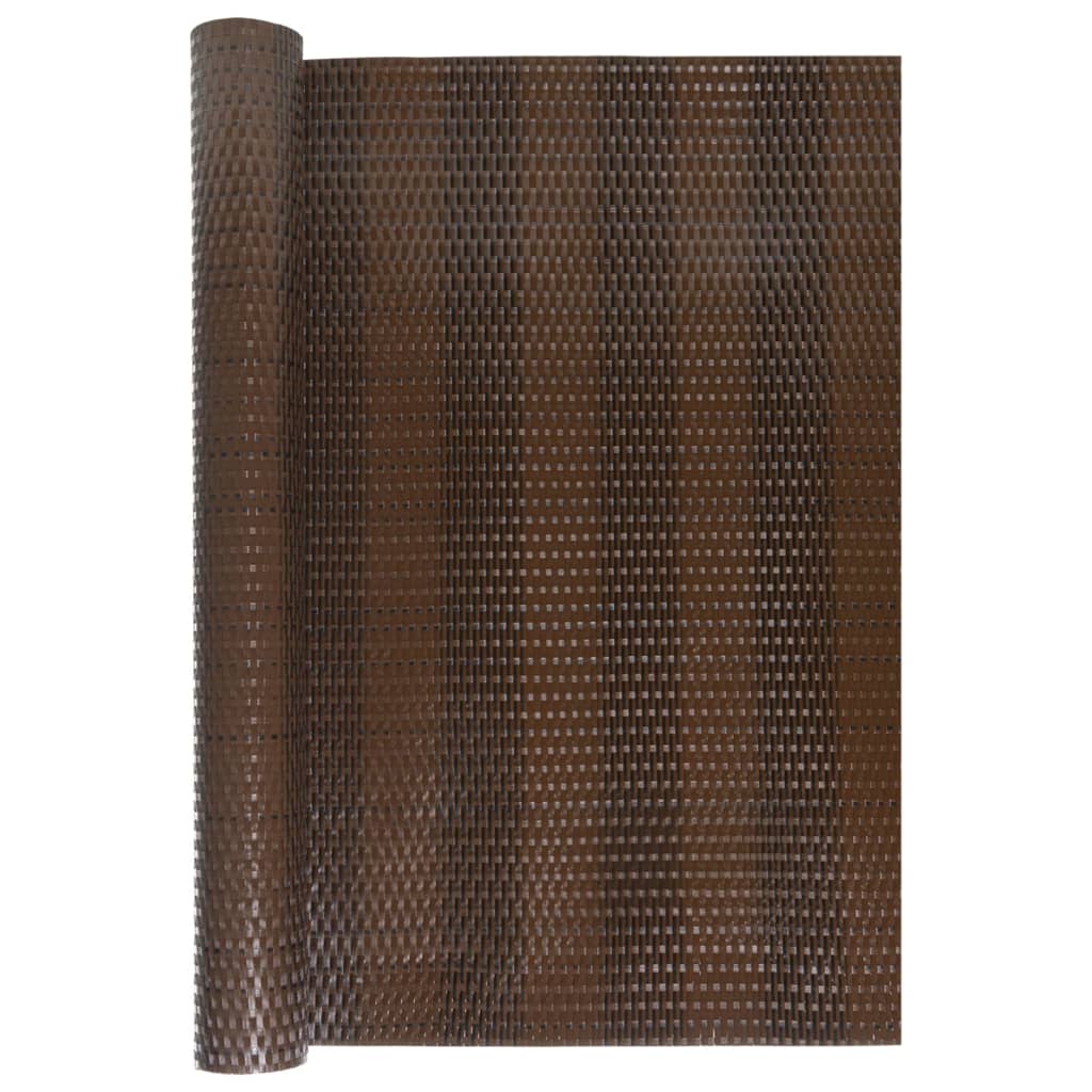 Balkonski zaslon smeđi i crni 600 x 80 cm od poliratana