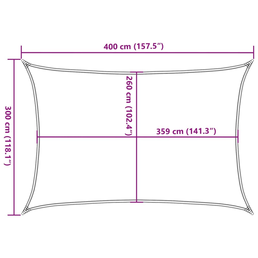 Jedro za sjenu od sunca 4x3 m 100% poliester Oxford