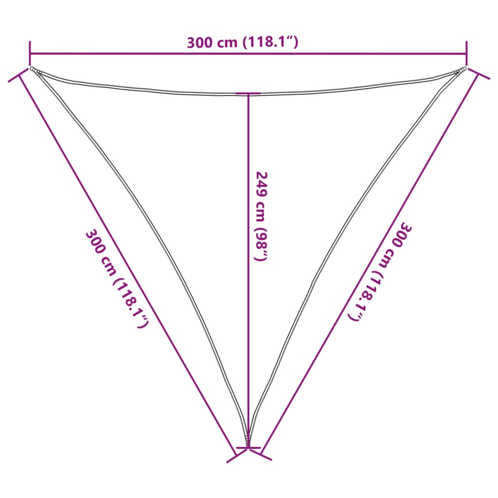 Jedro protiv sunca boje pijeska 3x3x3 m 100 % poliester Oxford