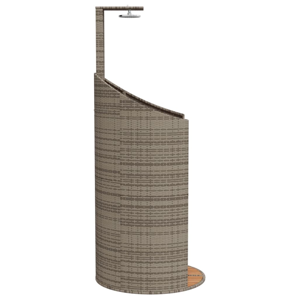Vanjski tuš sivi 100x100x241,5 cm poliratana i bagremovog drva
