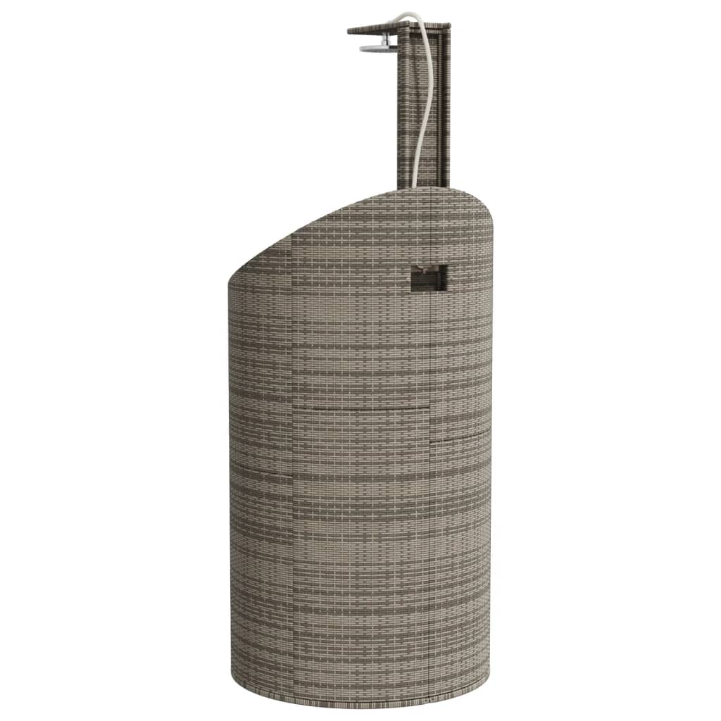 Vanjski tuš sivi 100x100x241,5 cm poliratana i bagremovog drva