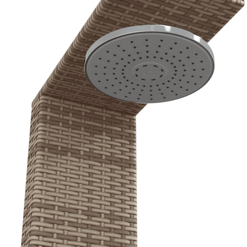 Vanjski tuš sivi 100x100x241,5 cm poliratana i bagremovog drva