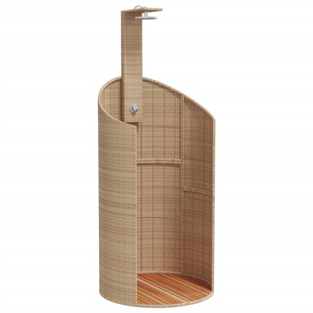 Vanjski tuš sivi 100x100x241,5 cm poliratana i bagremovog drva
