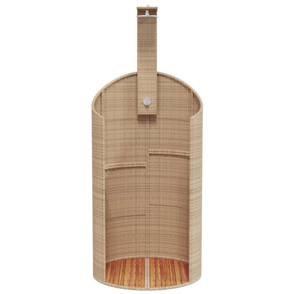 Vanjski tuš sivi 100x100x241,5 cm poliratana i bagremovog drva