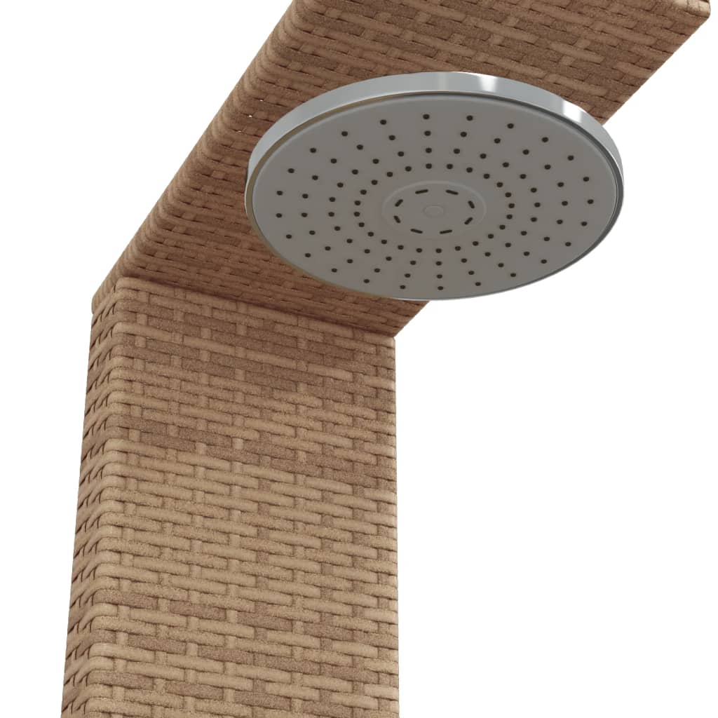 Vanjski tuš sivi 100x100x241,5 cm poliratana i bagremovog drva