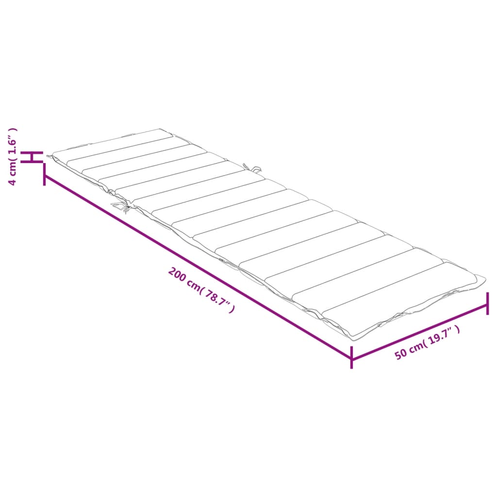 Jastuk za ležaljku prošarani svjetlosivi 200x50x4 cm od tkanine