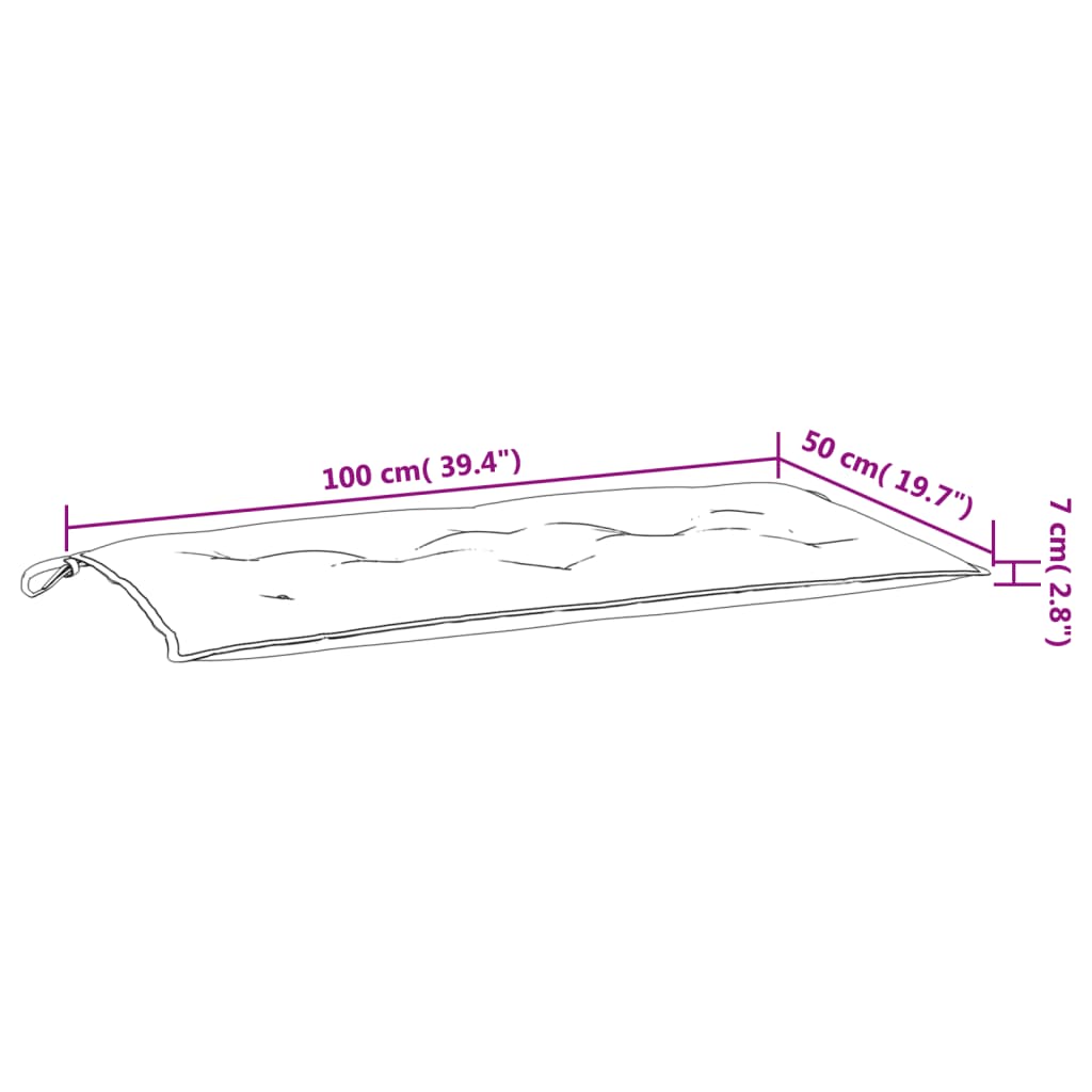 Jastuk za vrtnu klupu prošarano krem 100x50x7 cm od tkanine
