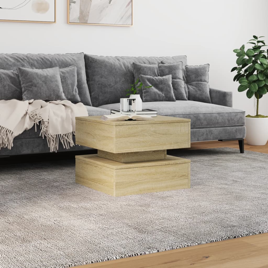 Ormarić za uzglavlje LED boja hrasta sonome 50x50x40 cm Smeđa