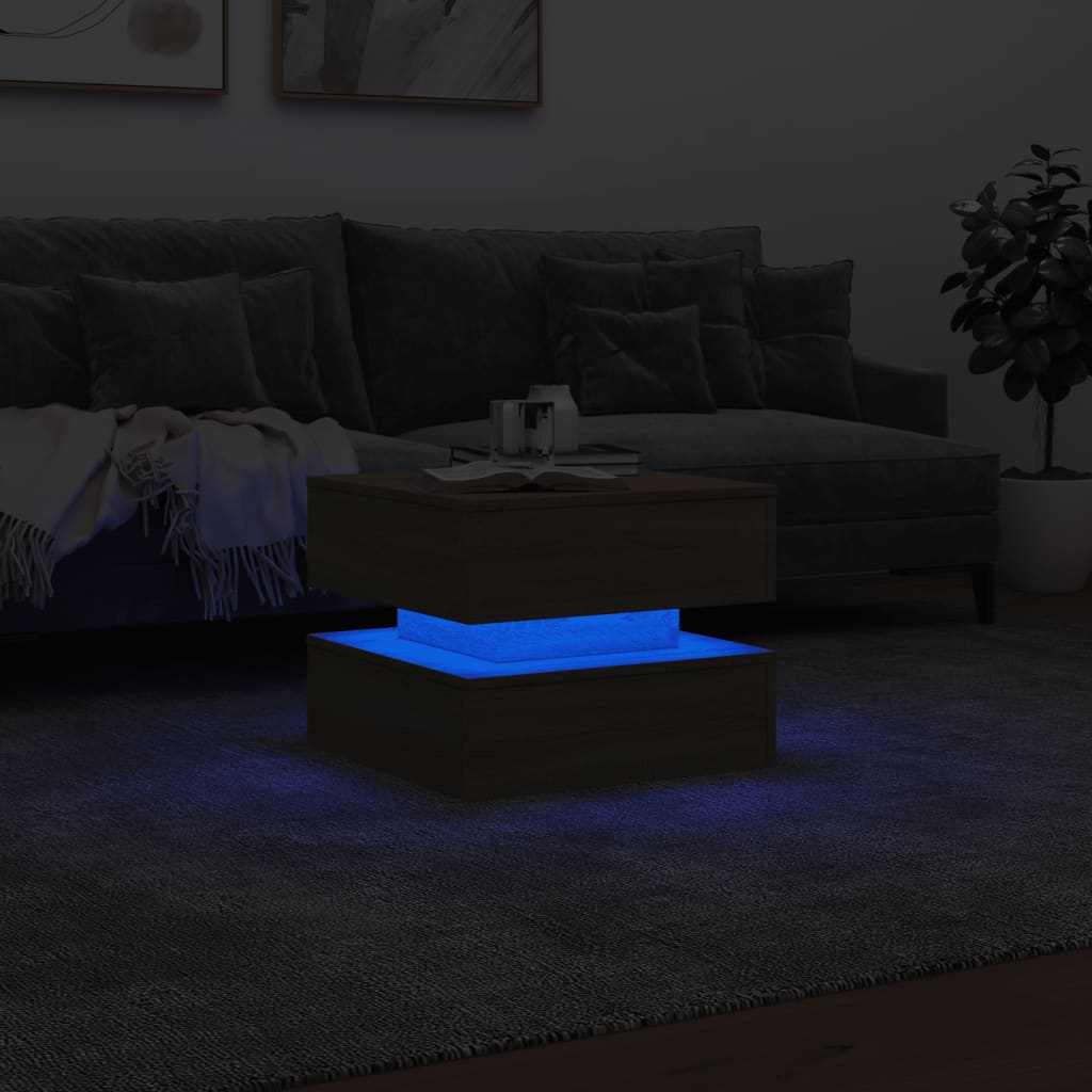 Ormarić za uzglavlje LED boja hrasta sonome 50x50x40 cm Smeđa