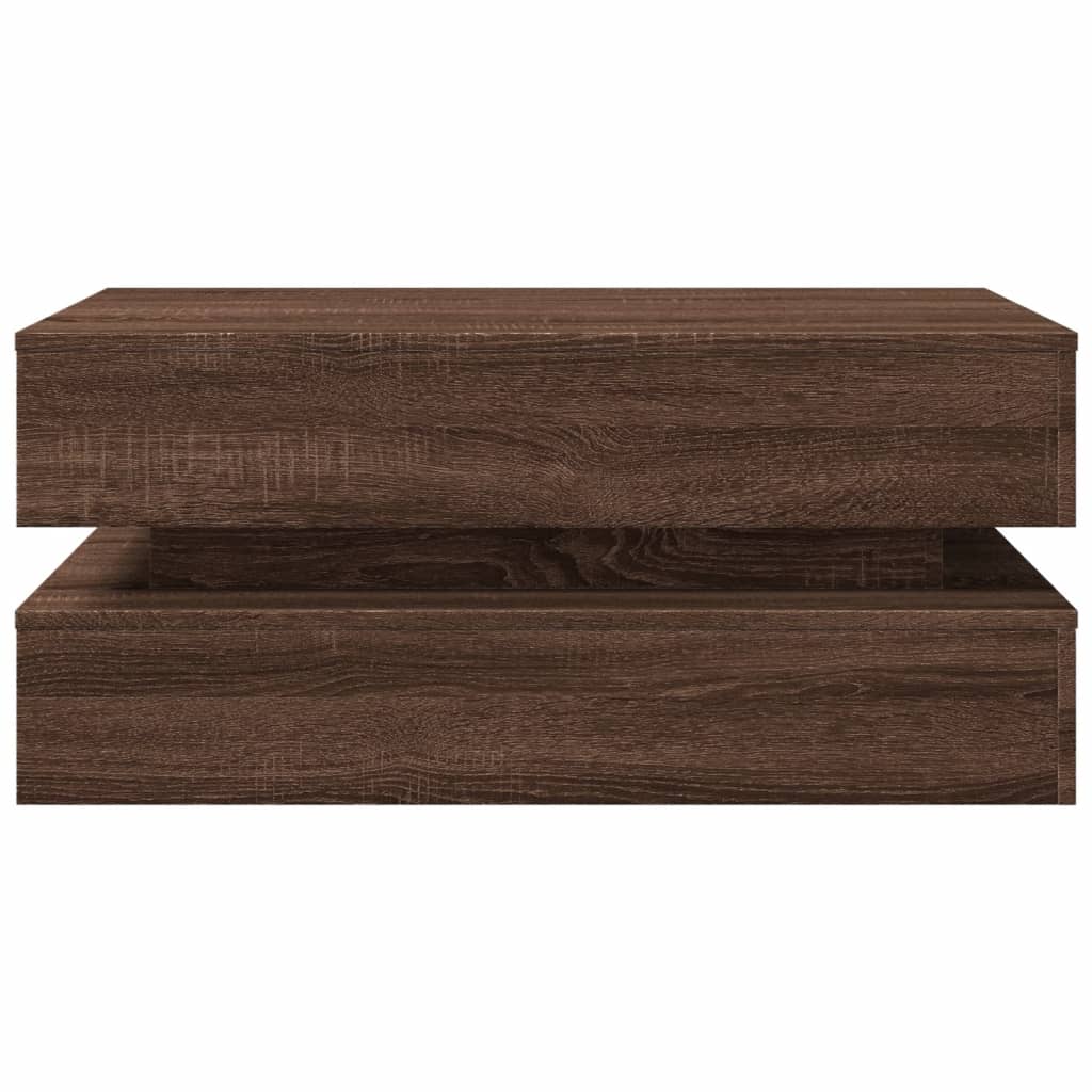 Stolić za kavu s LED svjetlima smeđa boja hrasta 90x50x40 cm