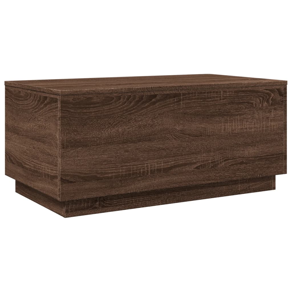 Stolić za kavu s LED svjetlima smeđa boja hrasta 90x50x40 cm
