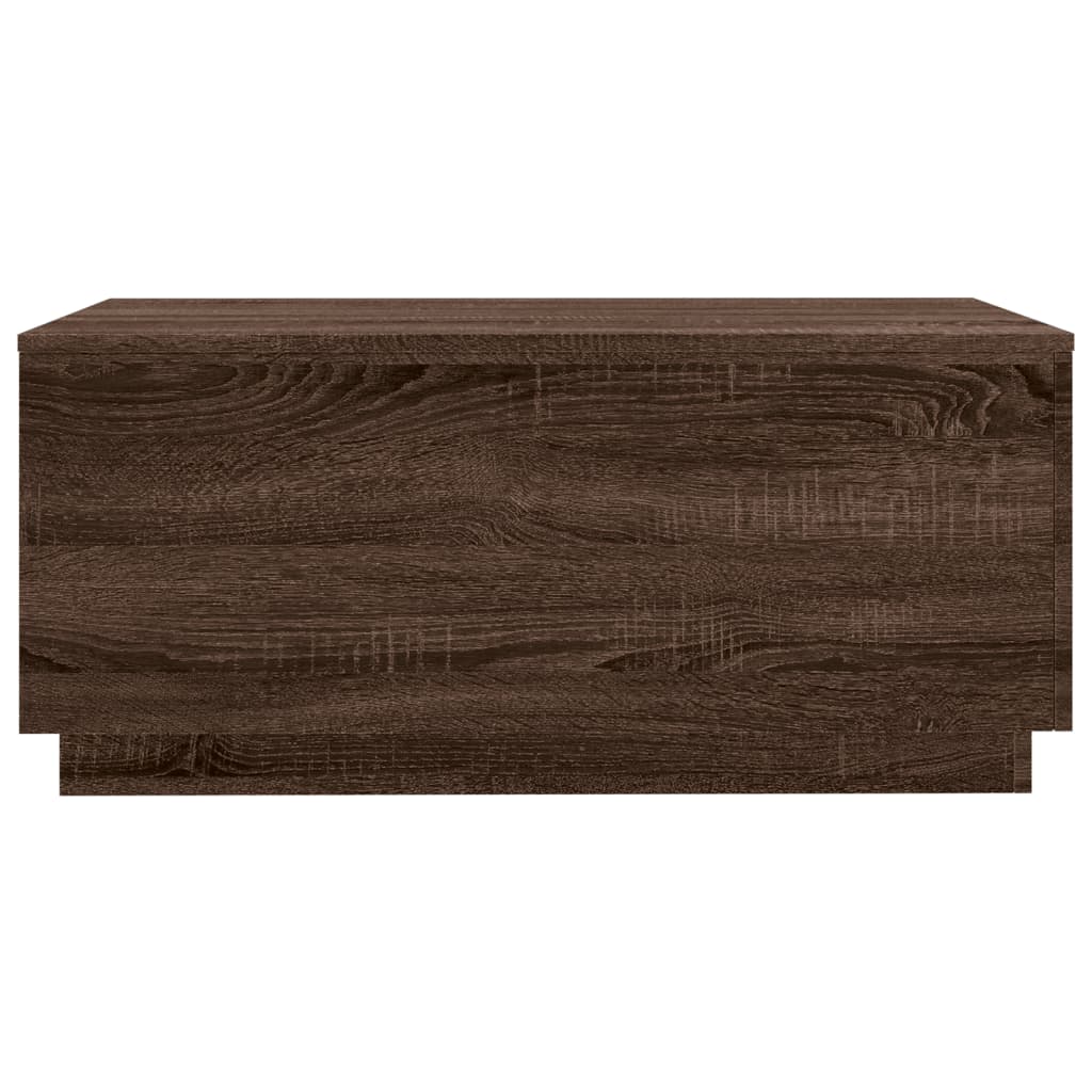 Stolić za kavu s LED svjetlima smeđa boja hrasta 90x50x40 cm