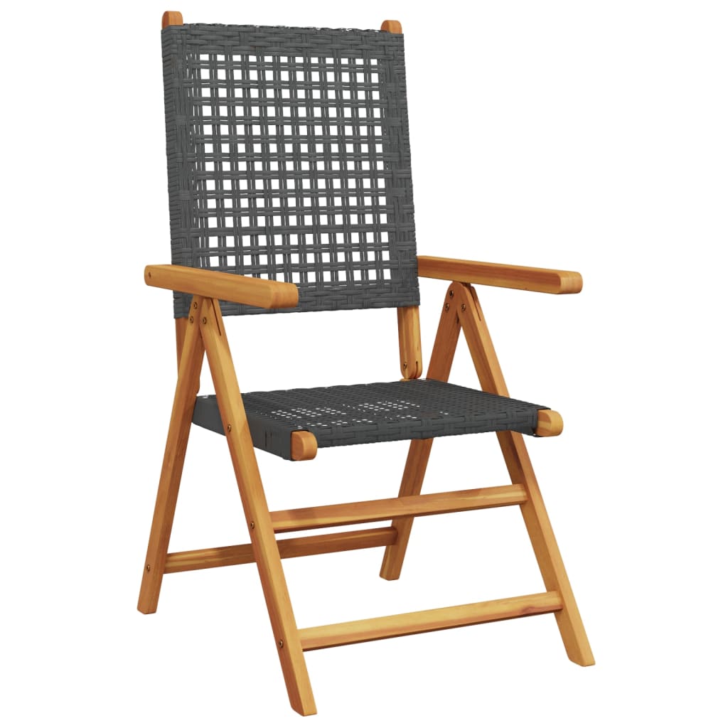 Vrtne stolice 2 kom crne od masivnog drva bagrema i poliratana
