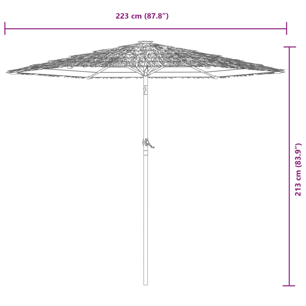 Vrtni suncobran s čeličnom šipkom plavi 223x223x213 cm
