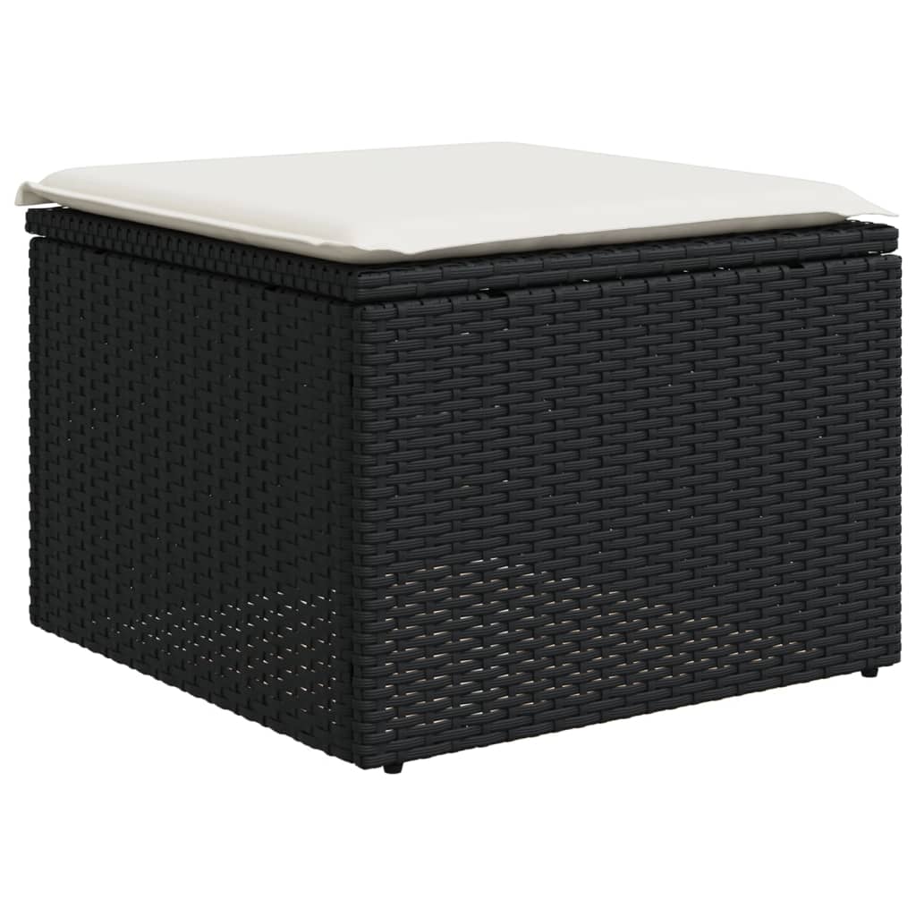 7-dijelni set vrtnih sofa od poliratana s jastucima crni Crna 61 x 62 x 69 cm
