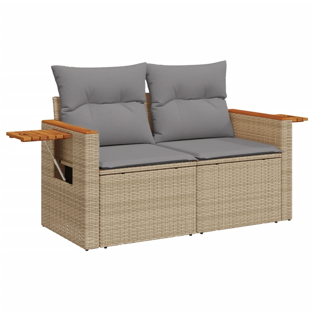 6-dijelni set vrtnih sofa s jastucima bež od poliratana 85 x 62 x 69 cm