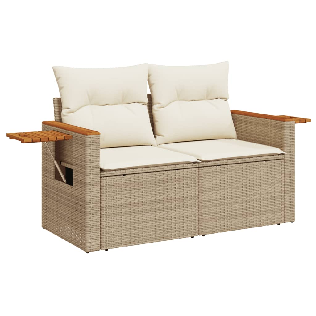 6-dijelni set vrtnih sofa s jastucima bež od poliratana 85 x 62 x 69 cm