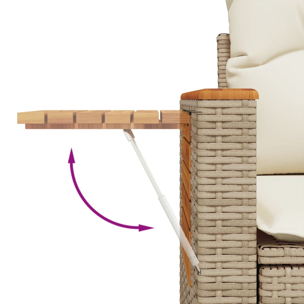6-dijelni set vrtnih sofa s jastucima bež od poliratana 85 x 62 x 69 cm