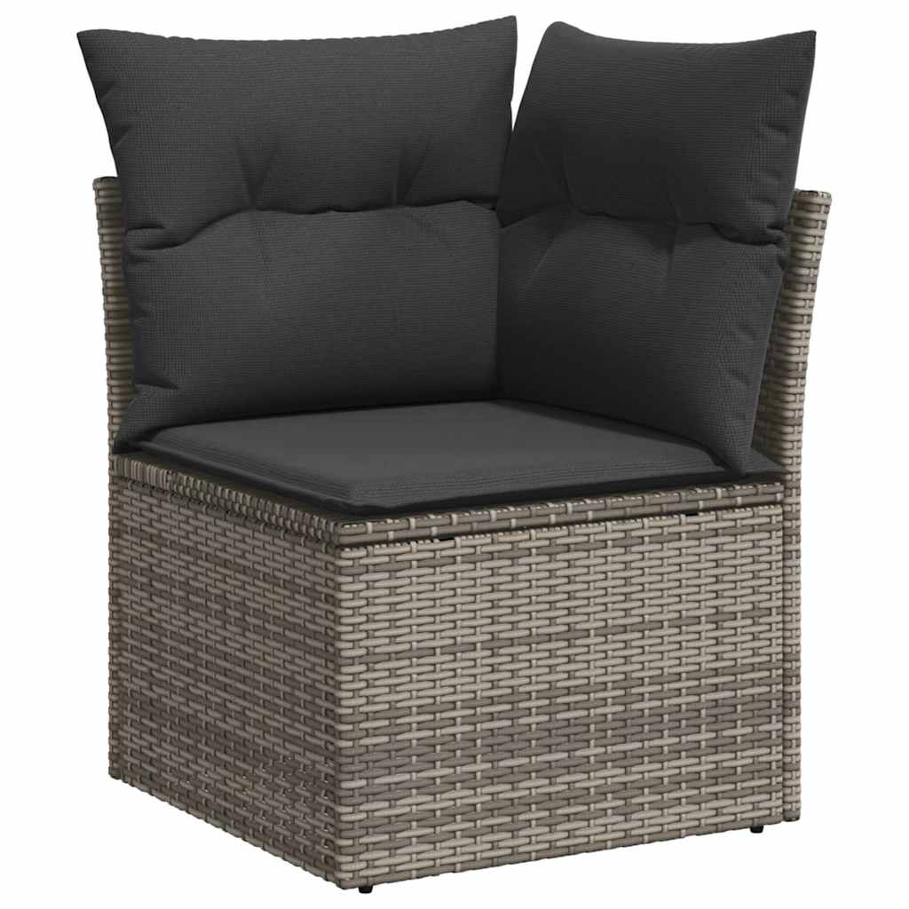 10-dijelni set vrtnih sofa od poliratana s jastucima sivi Siva 85 x 62 x 69 cm