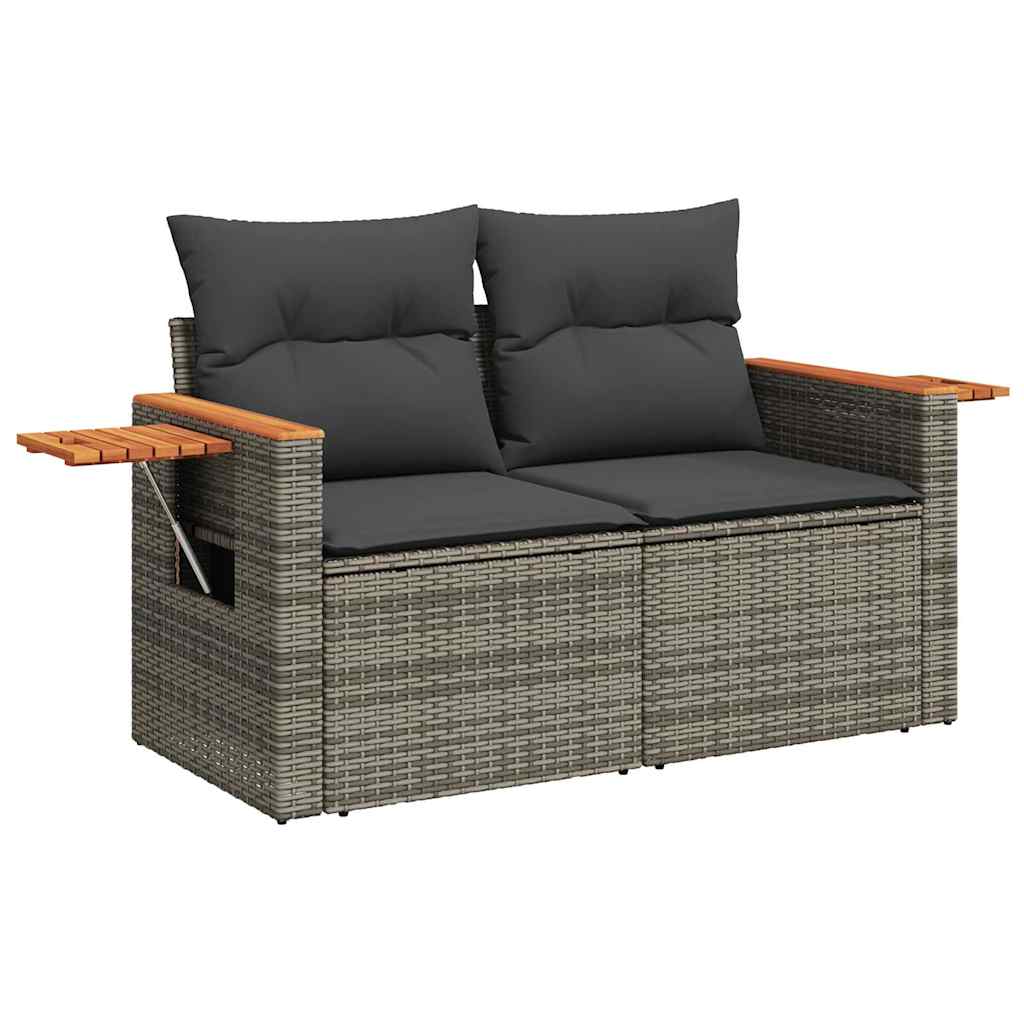 10-dijelni set vrtnih sofa od poliratana s jastucima sivi Siva 85 x 62 x 69 cm
