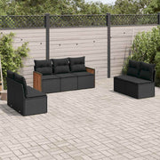7-dijelni set vrtnih sofa od poliratana s jastucima crni Crna 59 x 62 x 69 cm