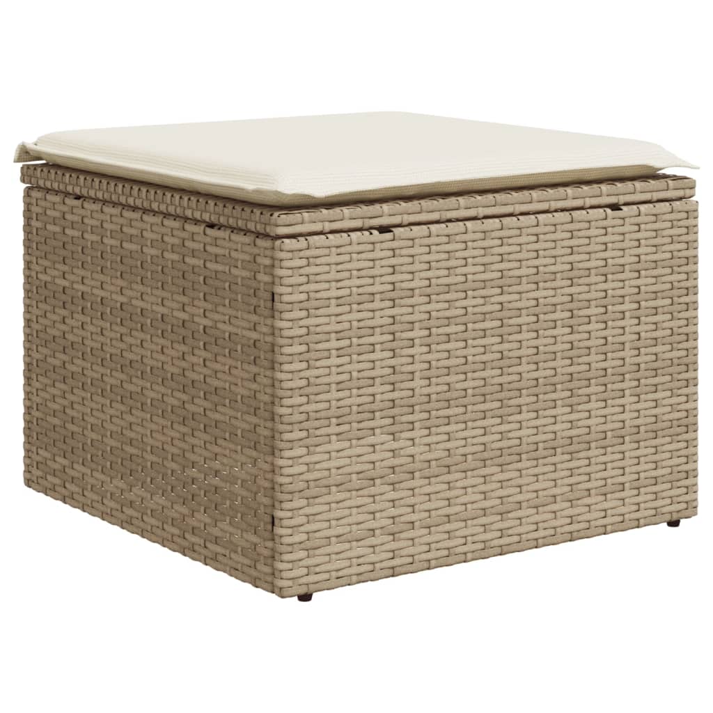 5-dijelni vrtni set sofa s jastucima bež od poliratana 59 x 62 x 69 cm