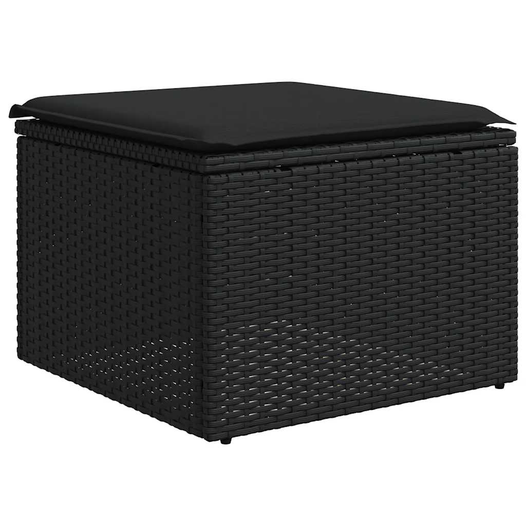 6-dijelni set vrtnih sofa s jastucima crni od poliratana Crna 59 x 62 x 69 cm