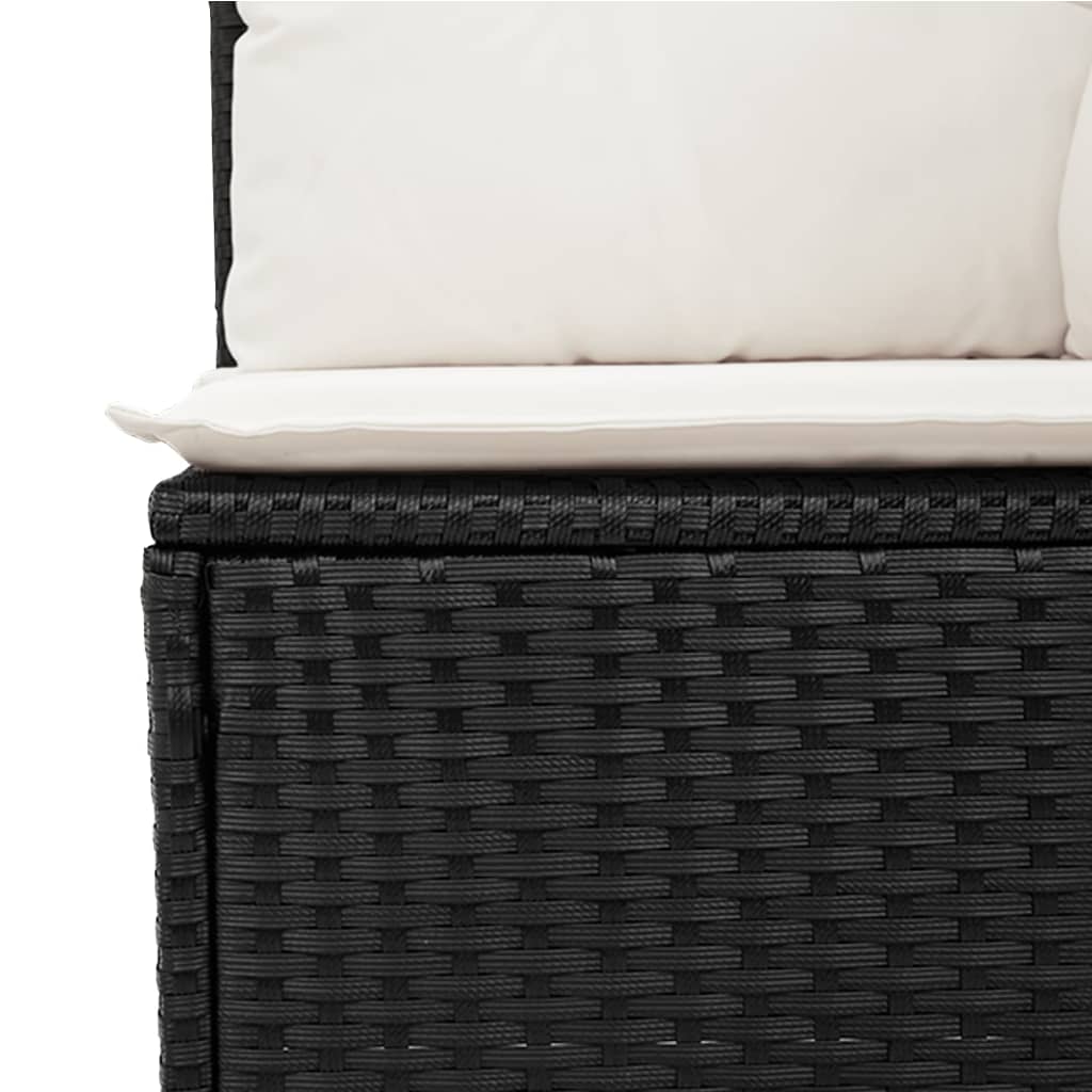12-dijelni set vrtnih sofa od poliratana s jastucima crni