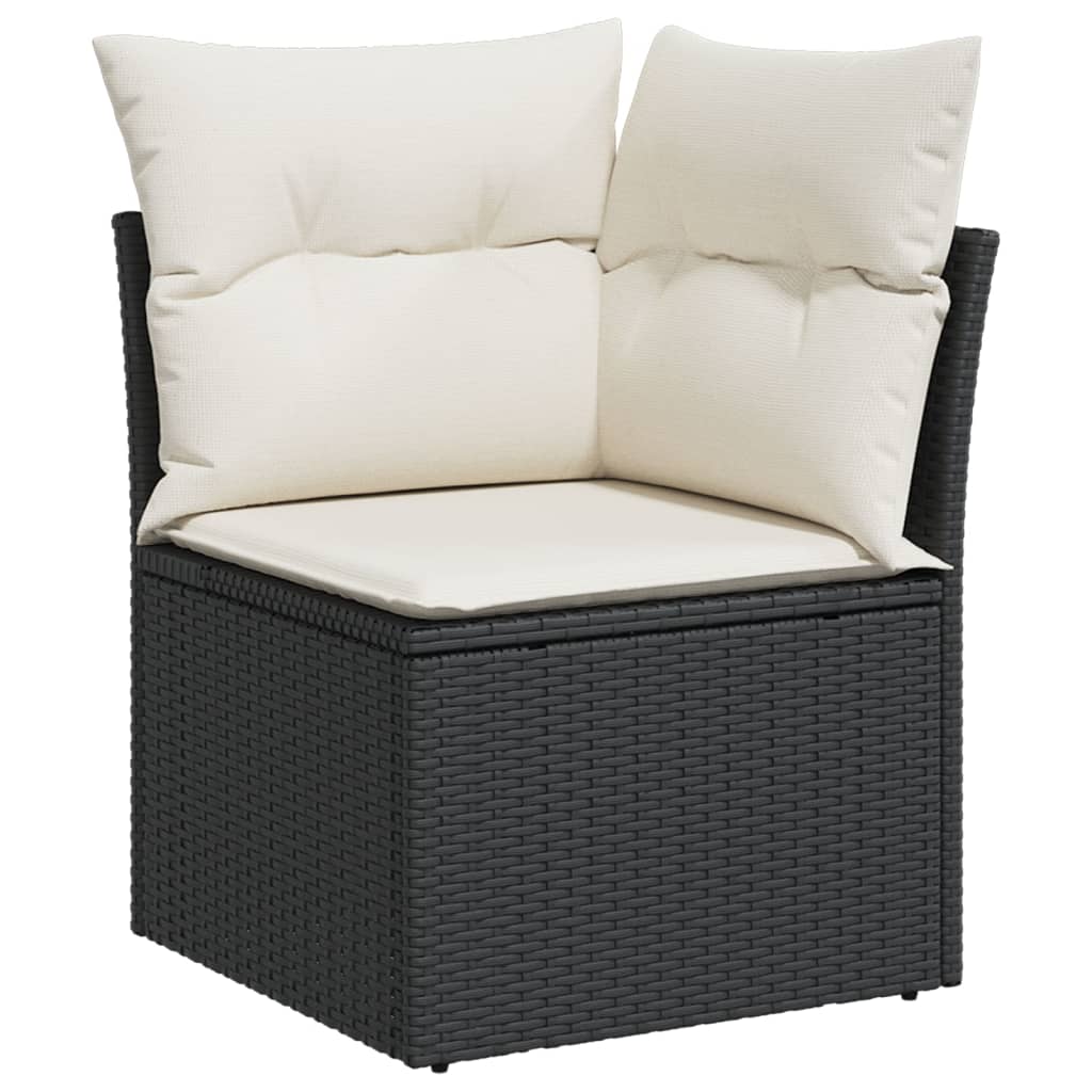 12-dijelni set vrtnih sofa od poliratana s jastucima crni