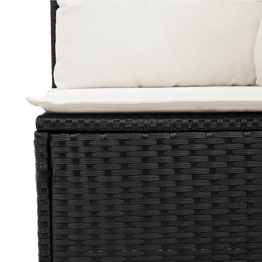 12-dijelni set vrtnih sofa od poliratana s jastucima crni