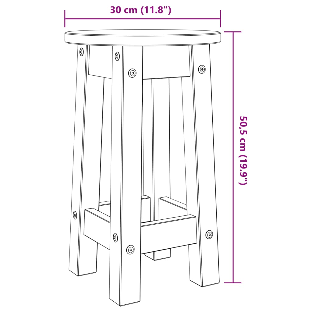 3-dijelni barski set od masivne borovine