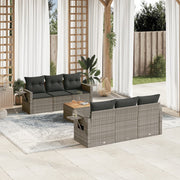7-dijelni set vrtnih sofa sivi od poliratana Siva 62 x 62 x 69 cm