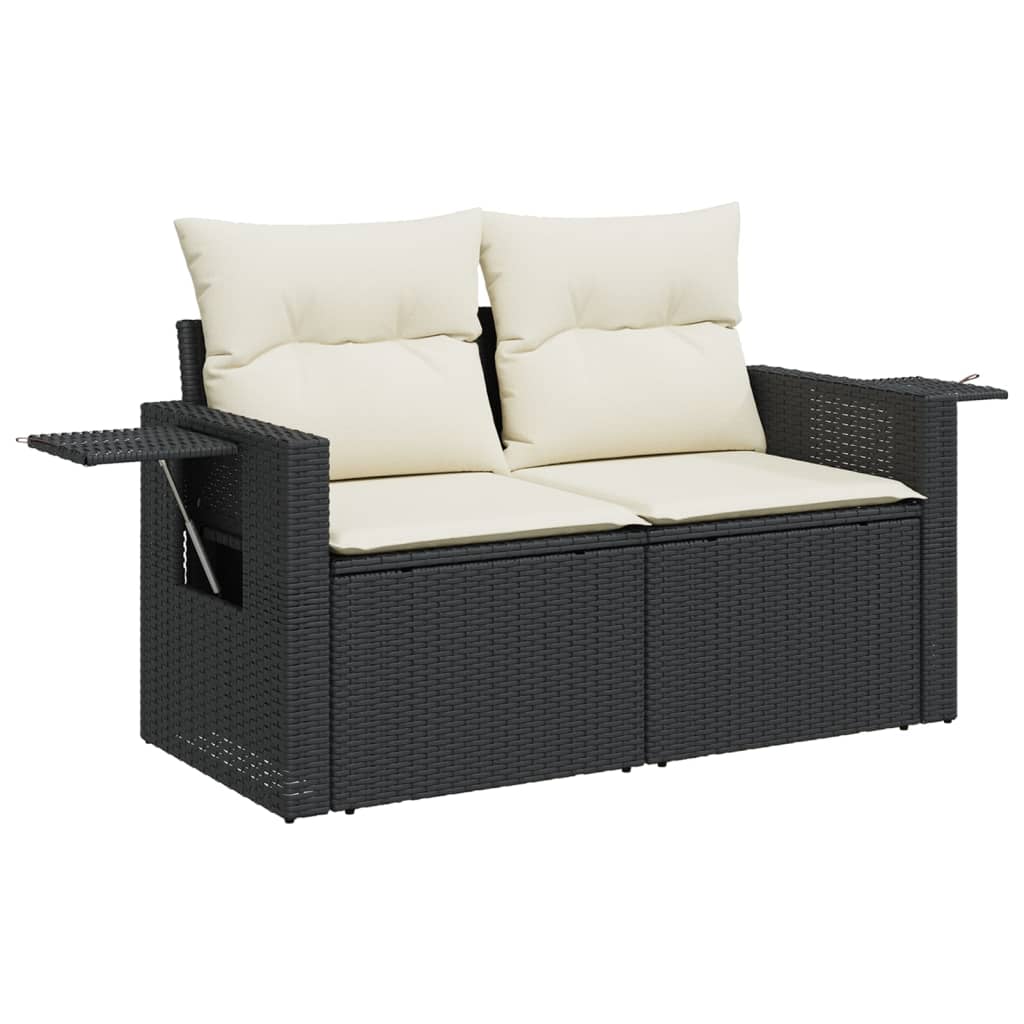 11-dijelni set vrtnih sofa od poliratana s jastucima crni Crna 62 x 62 x 69 cm