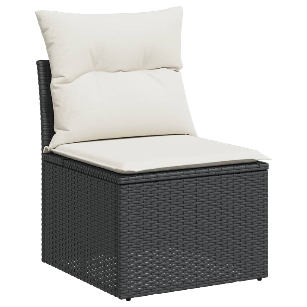 12-dijelni set vrtnih sofa od poliratana s jastucima crni