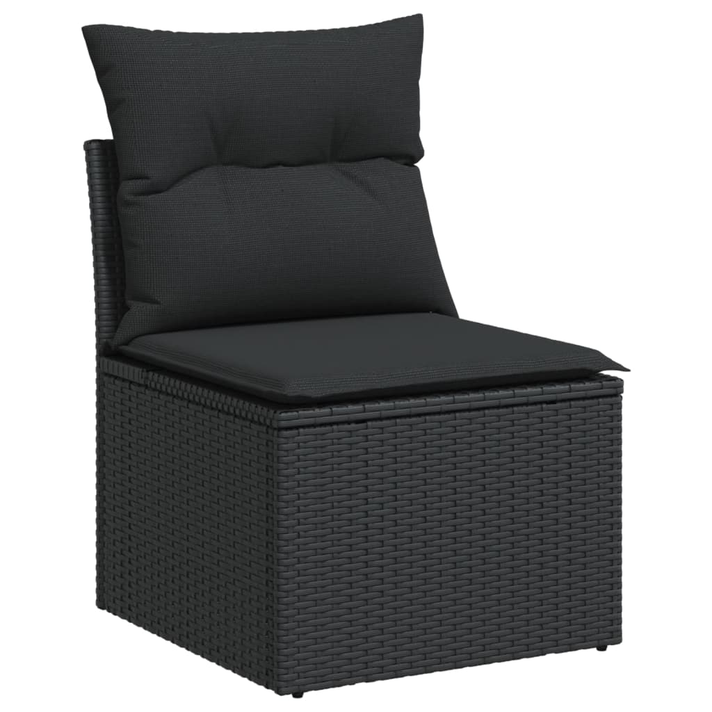 12-dijelni set vrtnih sofa od poliratana s jastucima crni