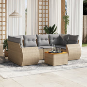 7-dijelni set vrtnih sofa od poliratana s jastucima bež 70 x 62 x 69 cm