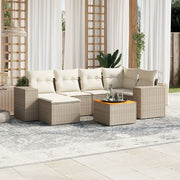 7-dijelni set vrtnih sofa od poliratana s jastucima bež 83 x 62 x 69 cm