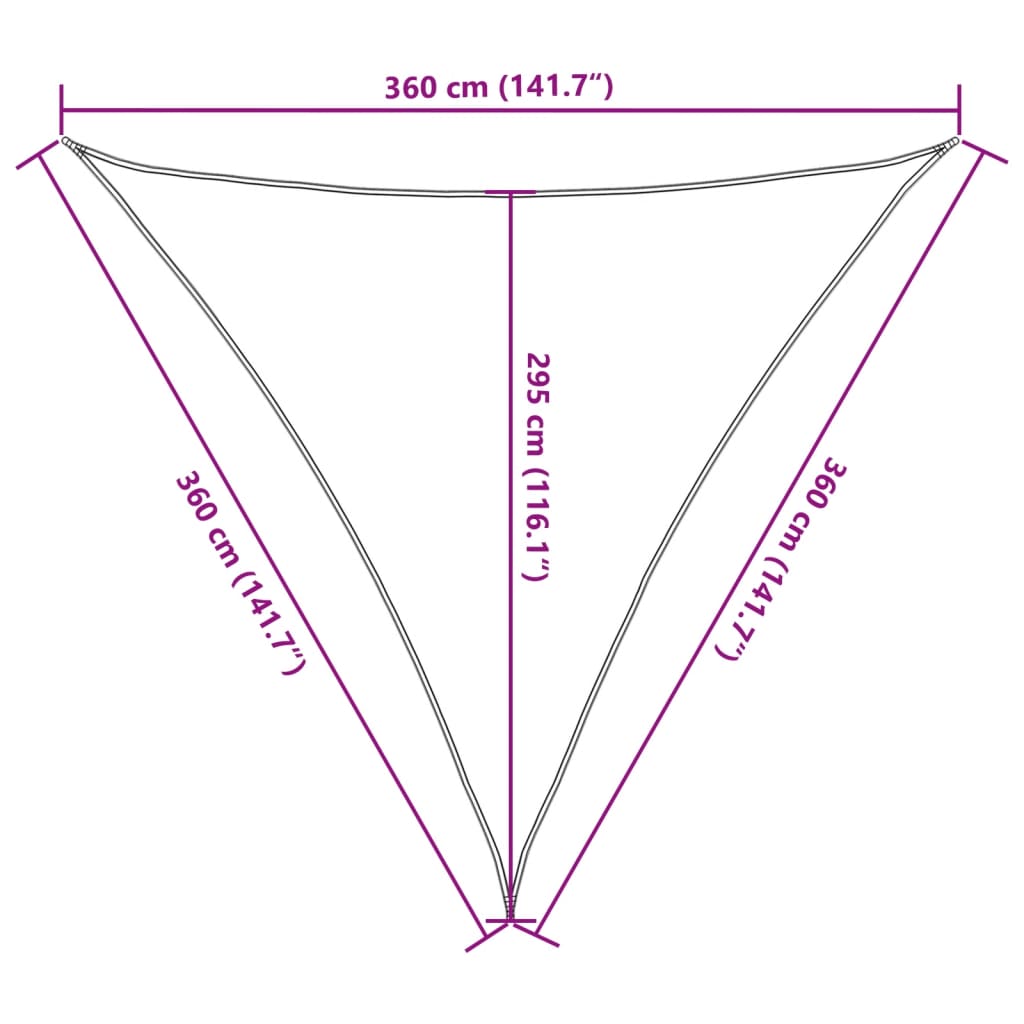 Jedro za zaštitu od sunca 160 g/m² Trokutasto svijetlosivo 3,6x3,6x3,6 m HDPE
