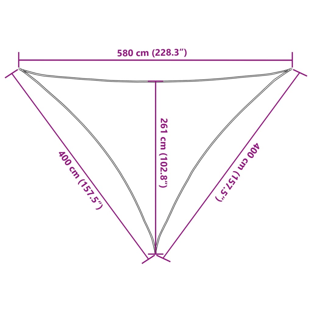 Jedro za zaštitu od sunca 160 g/m² Trokutasto svijetlosivo 4x4x5,8 m HDPE