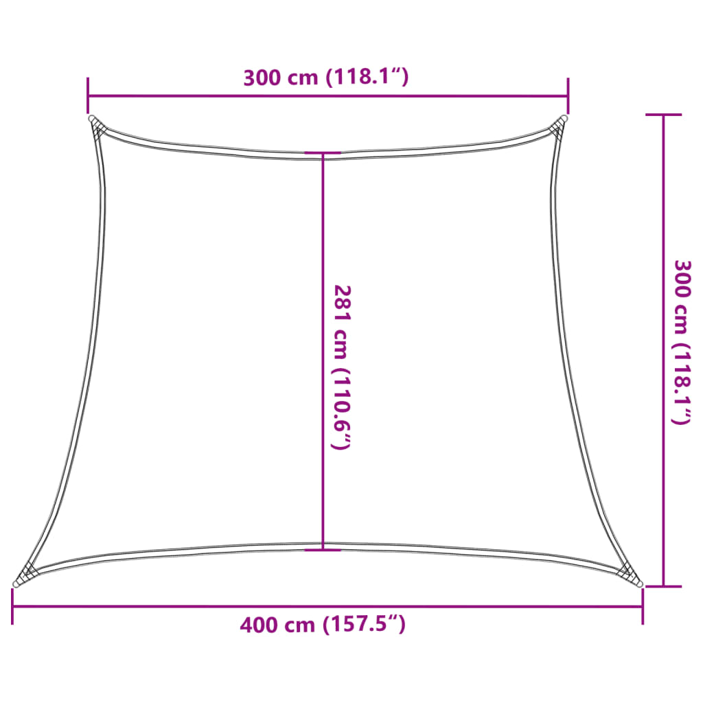 Jedro za zaštitu od sunca 160 g/m² Trapezoidno svijetlosivo 3/4x3 m HDPE