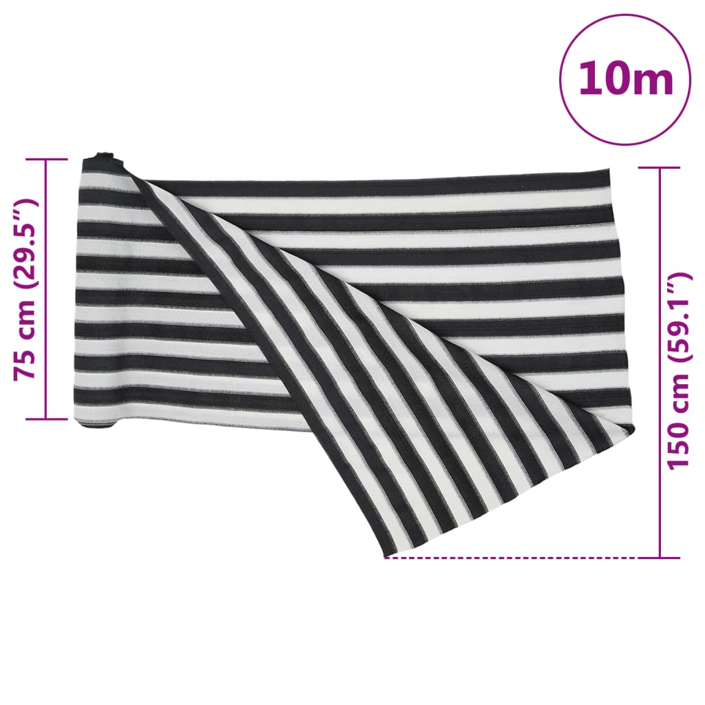 Mreža za privatnost antracit-bijela 1,5 x 10 m HDPE 150 g/m²