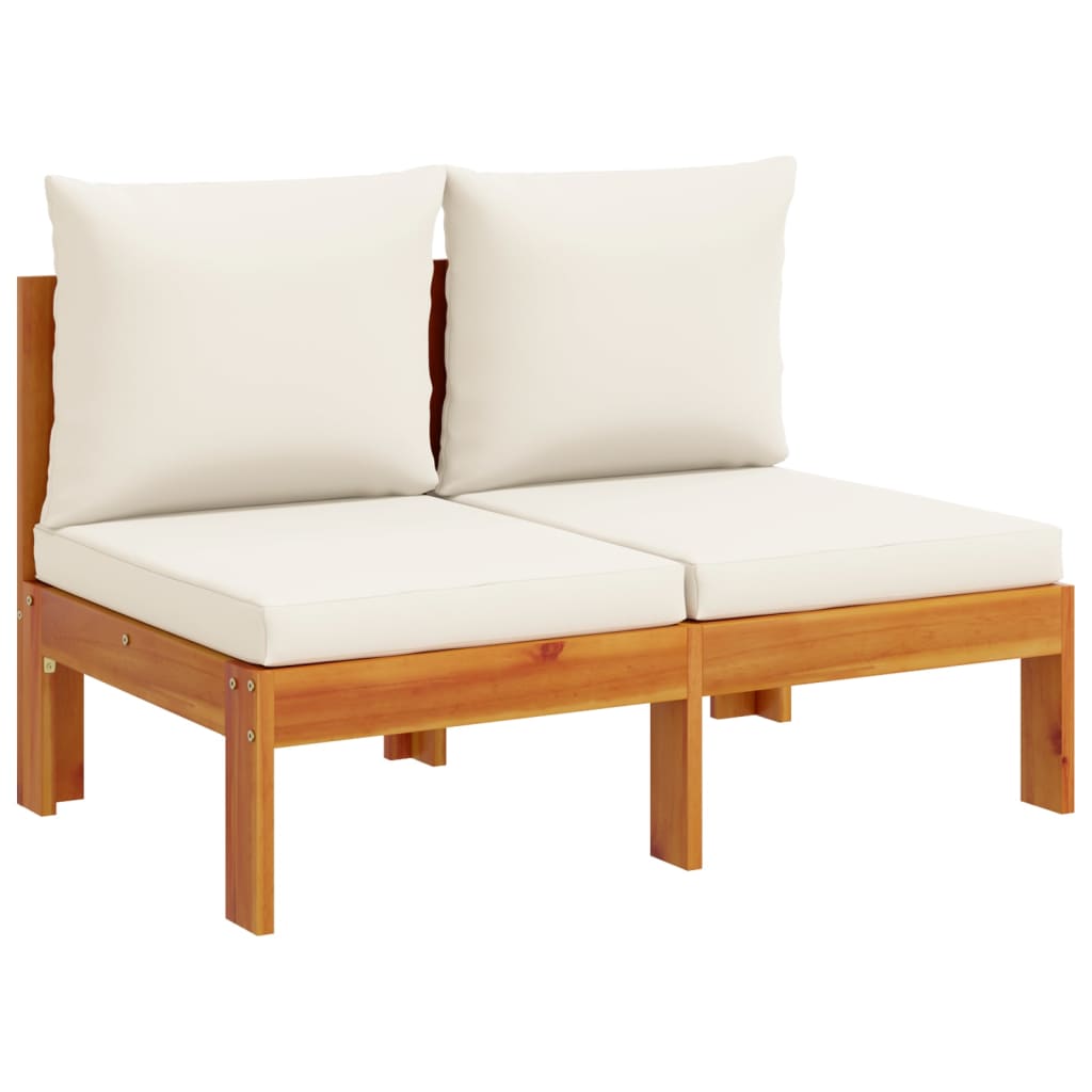6-dijelna set vrtnih sofa s jastucima masivno bagremovo drvo Krema