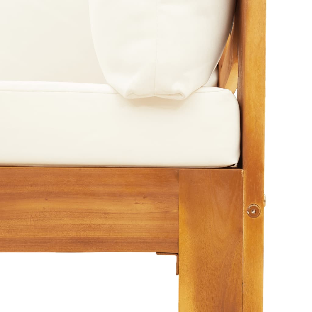 6-dijelna set vrtnih sofa s jastucima masivno bagremovo drvo Krema