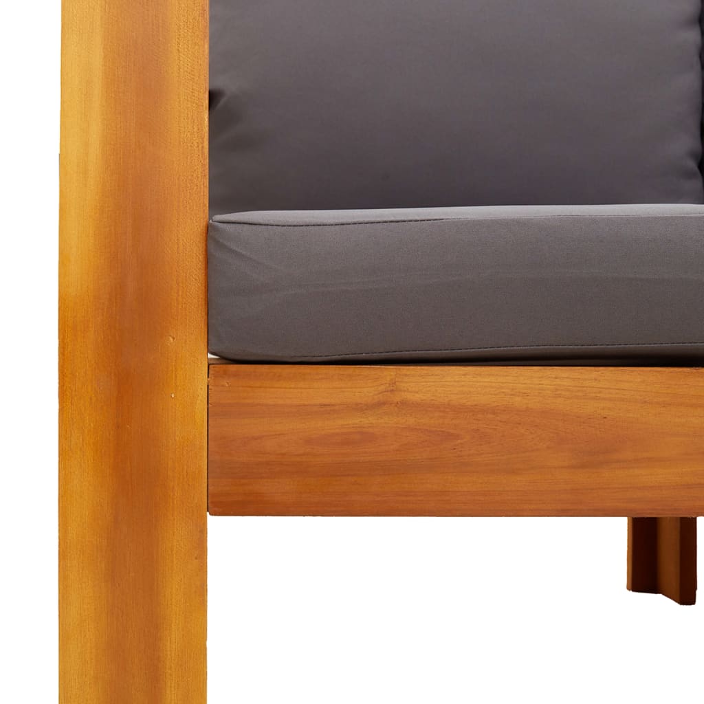 5-dijelna set vrtnih sofa od masivnog drva bagrema s jastucima Siva