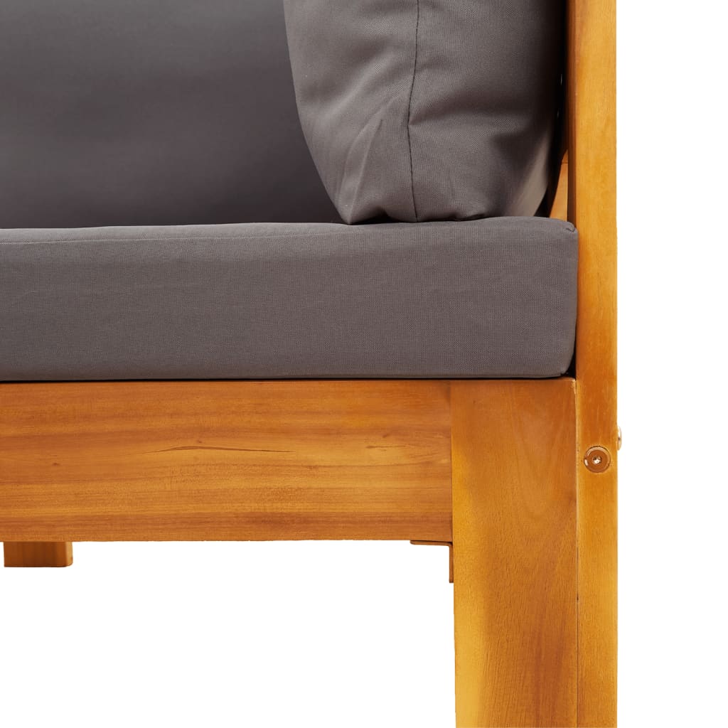 5-dijelna set vrtnih sofa od masivnog drva bagrema s jastucima Siva