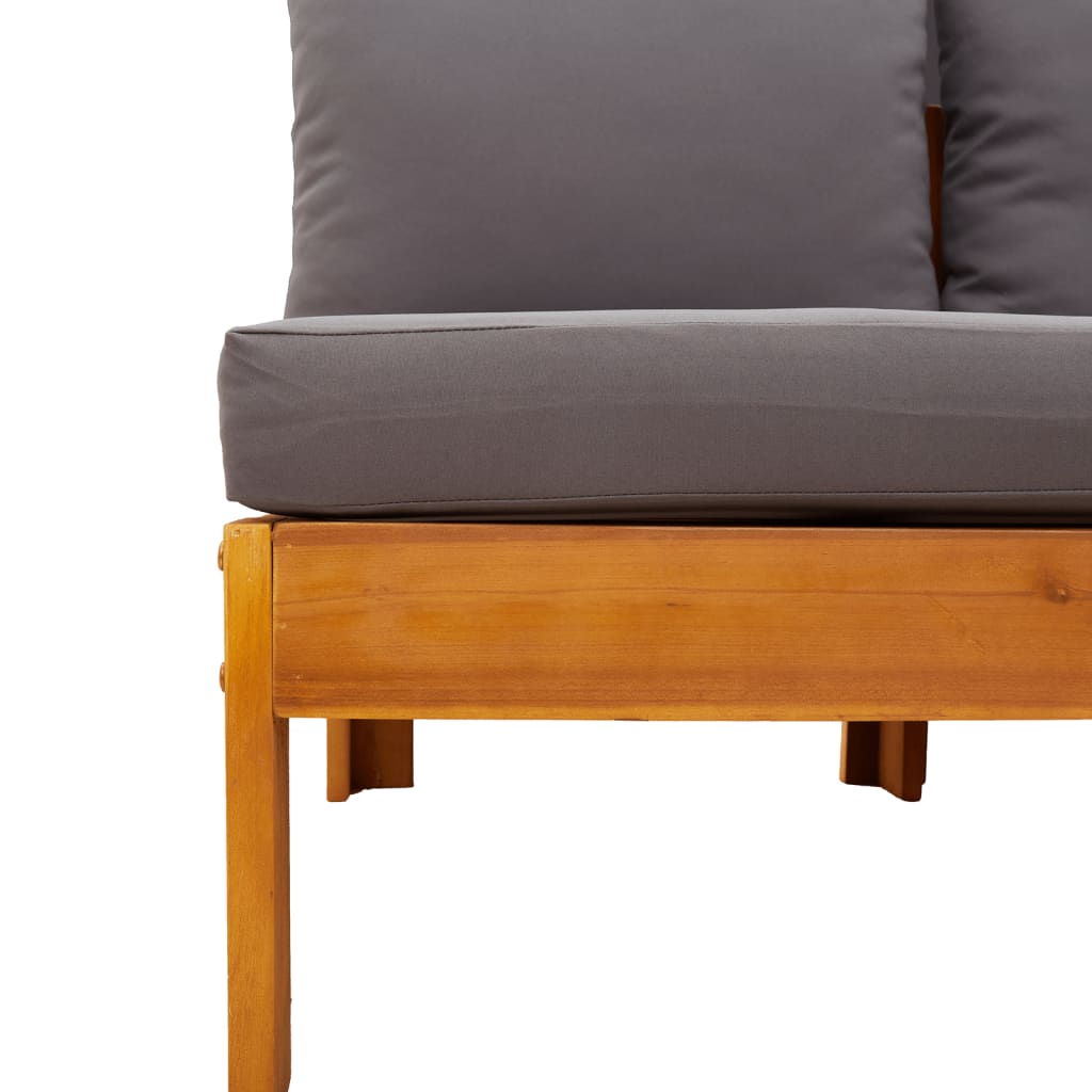 5-dijelna set vrtnih sofa od masivnog drva bagrema s jastucima Siva