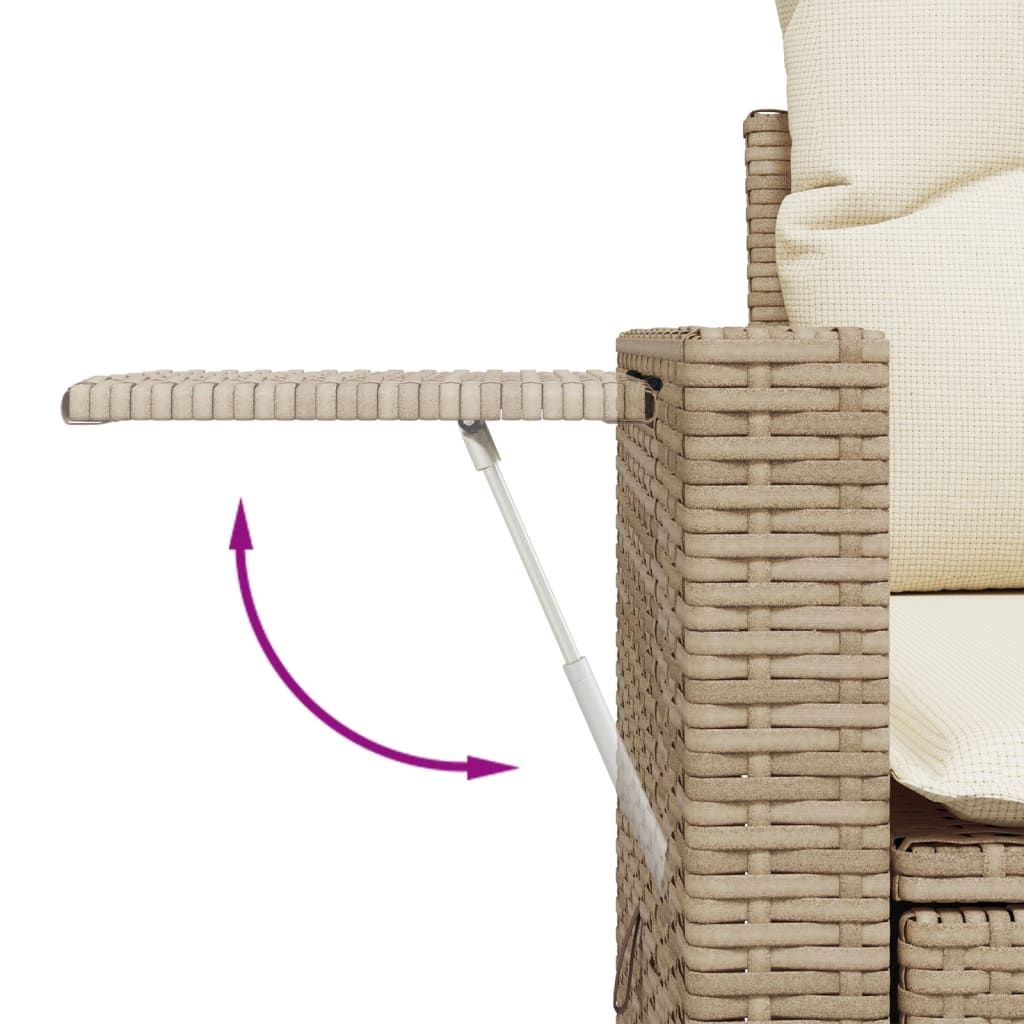7-dijelni set vrtnih sofa od poliratana s jastucima bež 85 x 62 x 69 cm